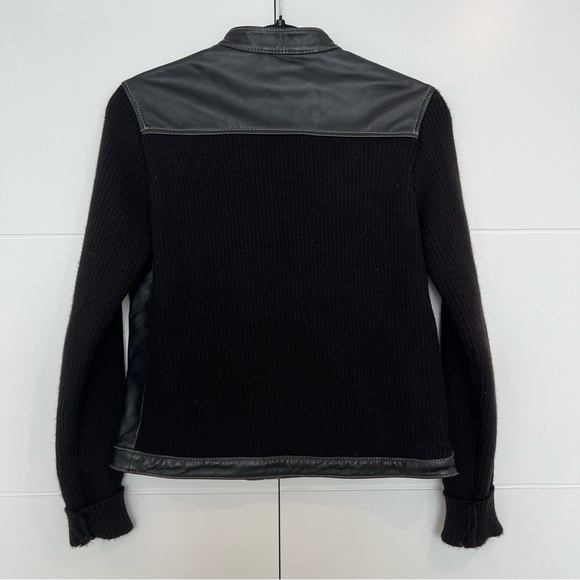 Luciano Abitboul Genuine Leather & Knit Jacket - Picture 4 of 5